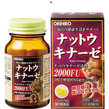 Viên uống điều trị tai biến Orihiro Nattokinase 2000FU 60viên Nhật Bản