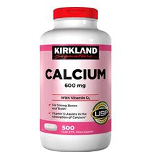 Viên uống Canxi của Kirkland Calcium 600mg + D3 hộp 500 viên Mỹ